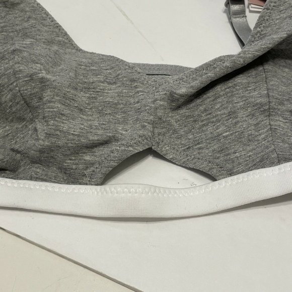 NWT H&M Bra sz 6 White/Gray Wireless Unlined Adjustable Straps Pullover - Picture 8 of 8